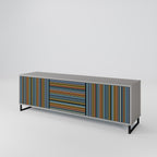 LINEOUT SPECTRUM 3-Door TV Stand in Grey Finish