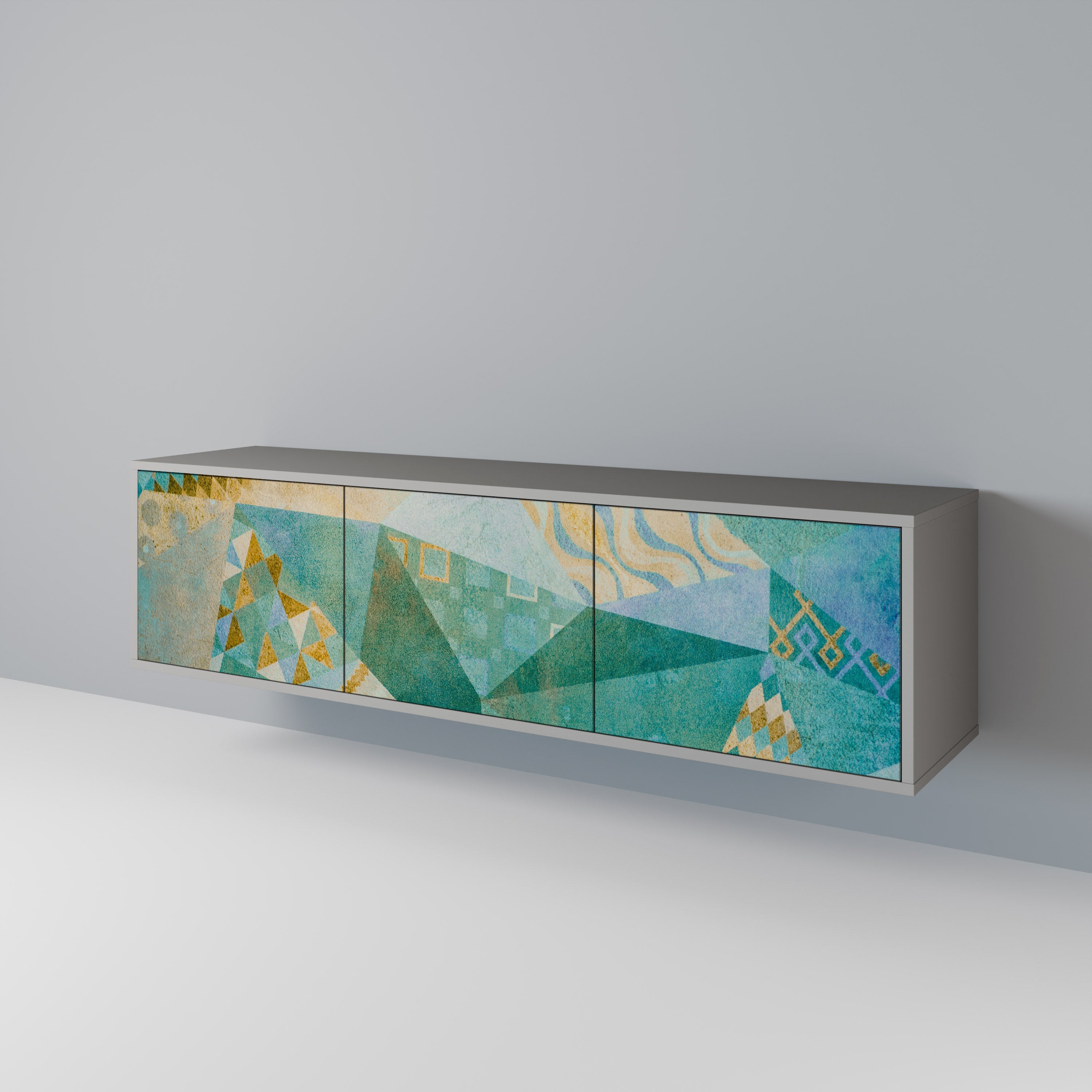 SPECTRUM SPLENDOR 3-Door TV Stand in Grey Finish