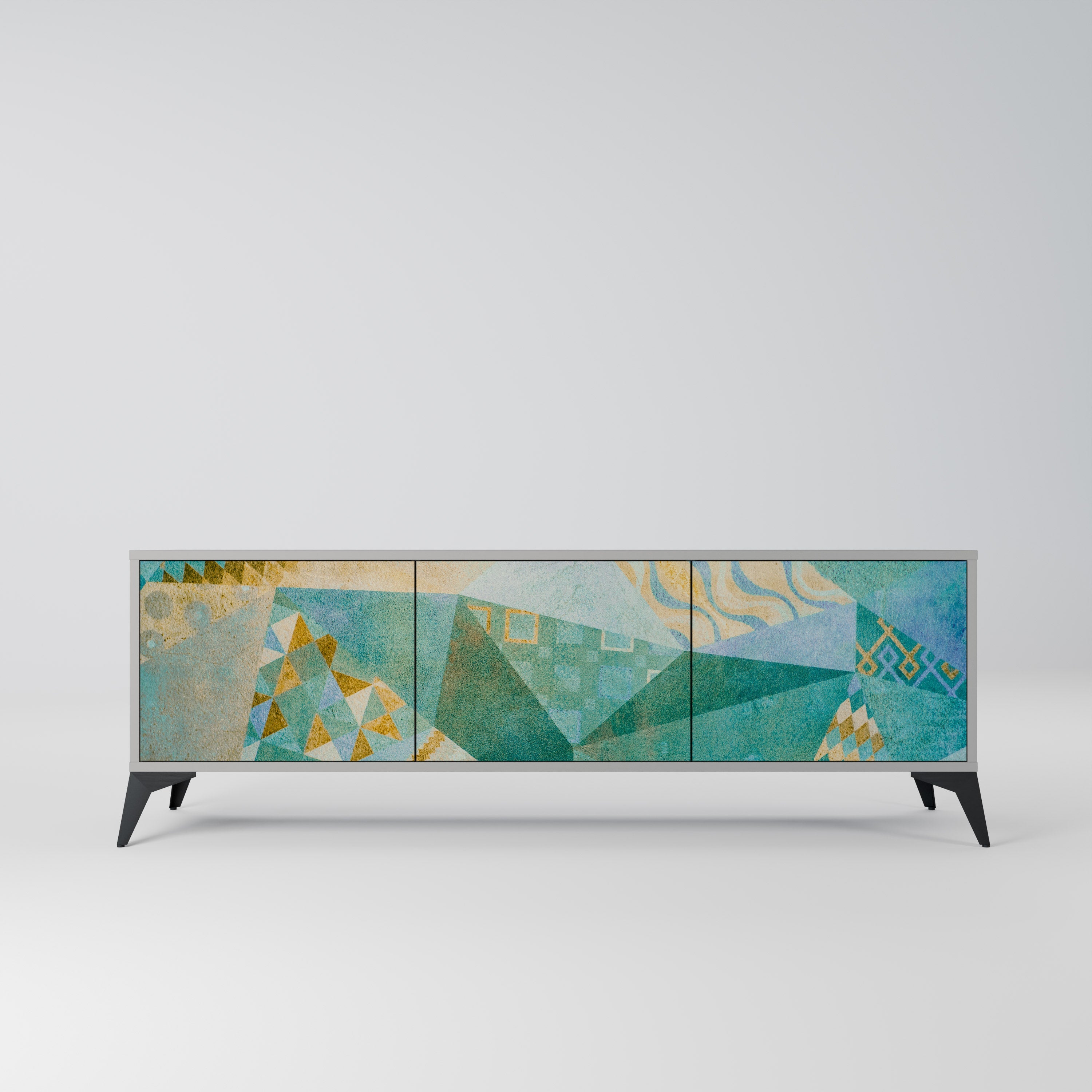 SPECTRUM SPLENDOR 3-Door TV Stand in Grey Finish