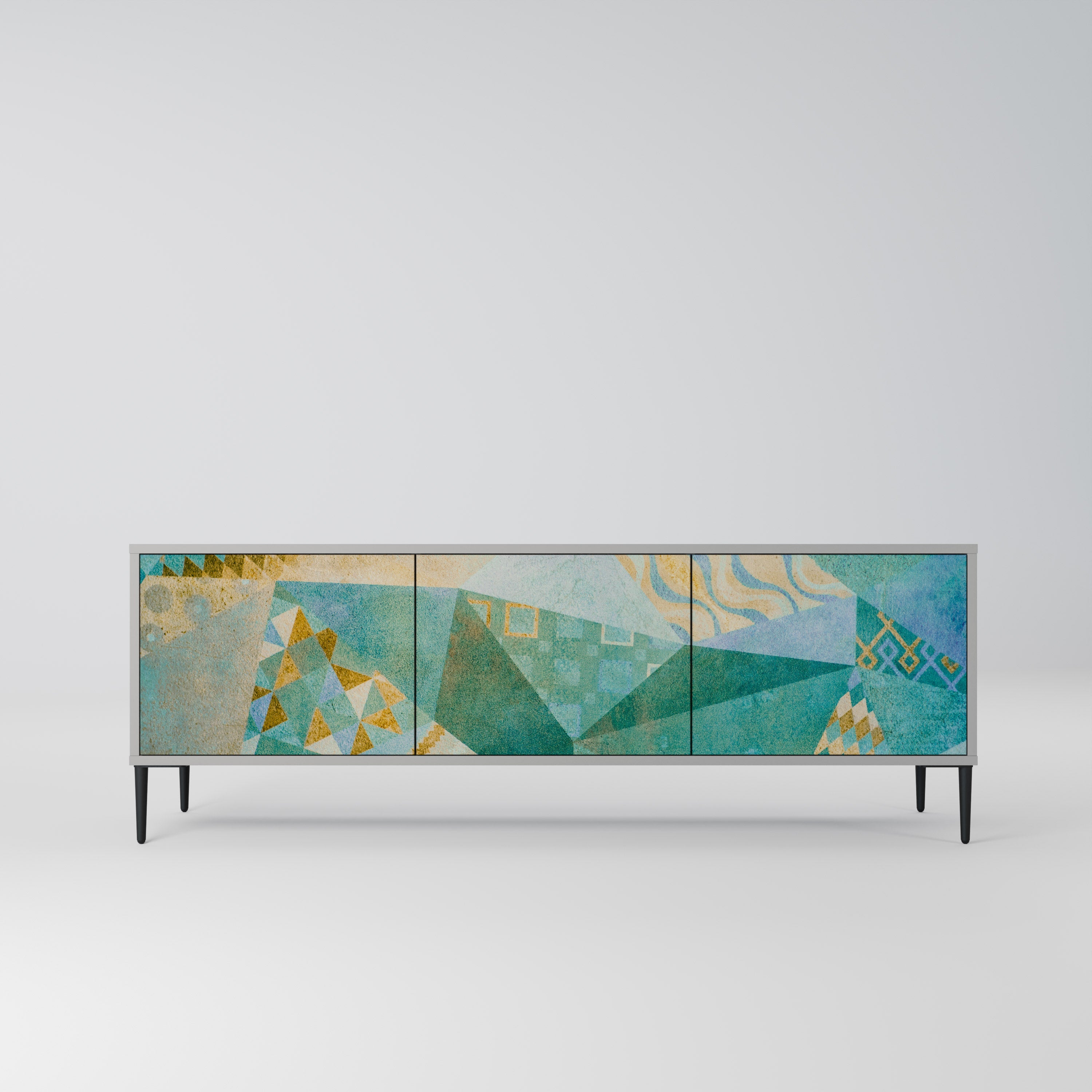 SPECTRUM SPLENDOR 3-Door TV Stand in Grey Finish