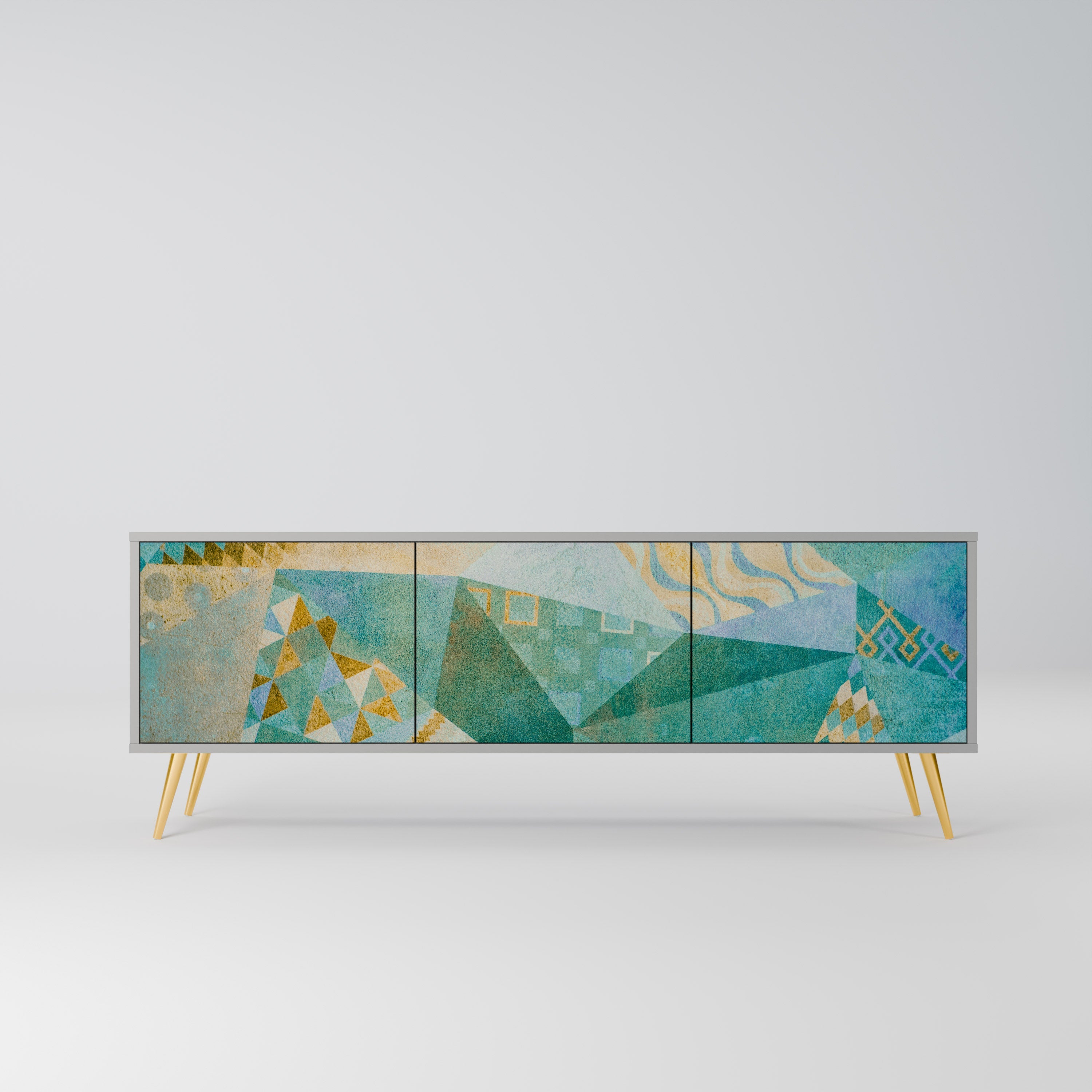 SPECTRUM SPLENDOR 3-Door TV Stand in Grey Finish