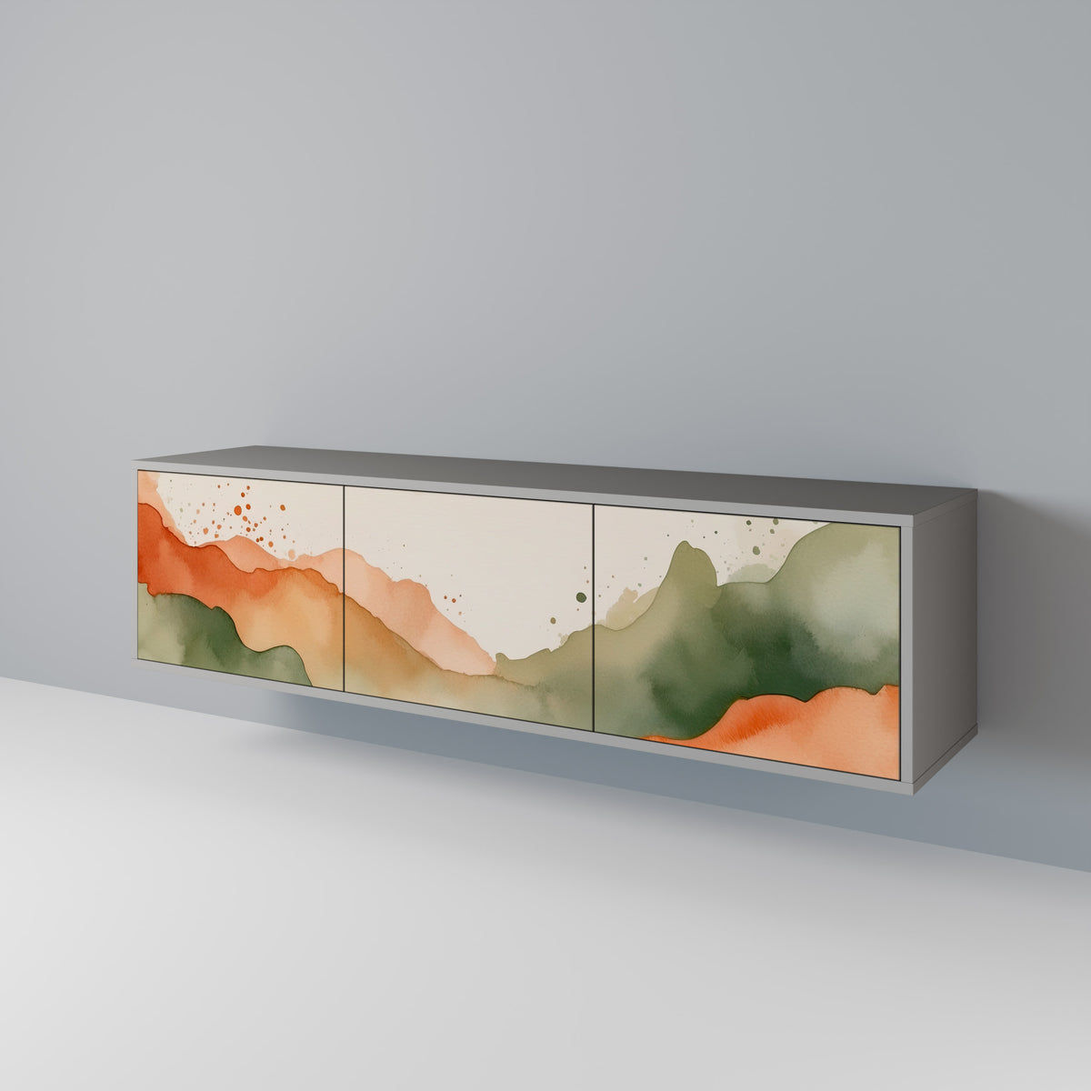 WATERCOLOUR PEAKS 3-türiges TV-Lowboard