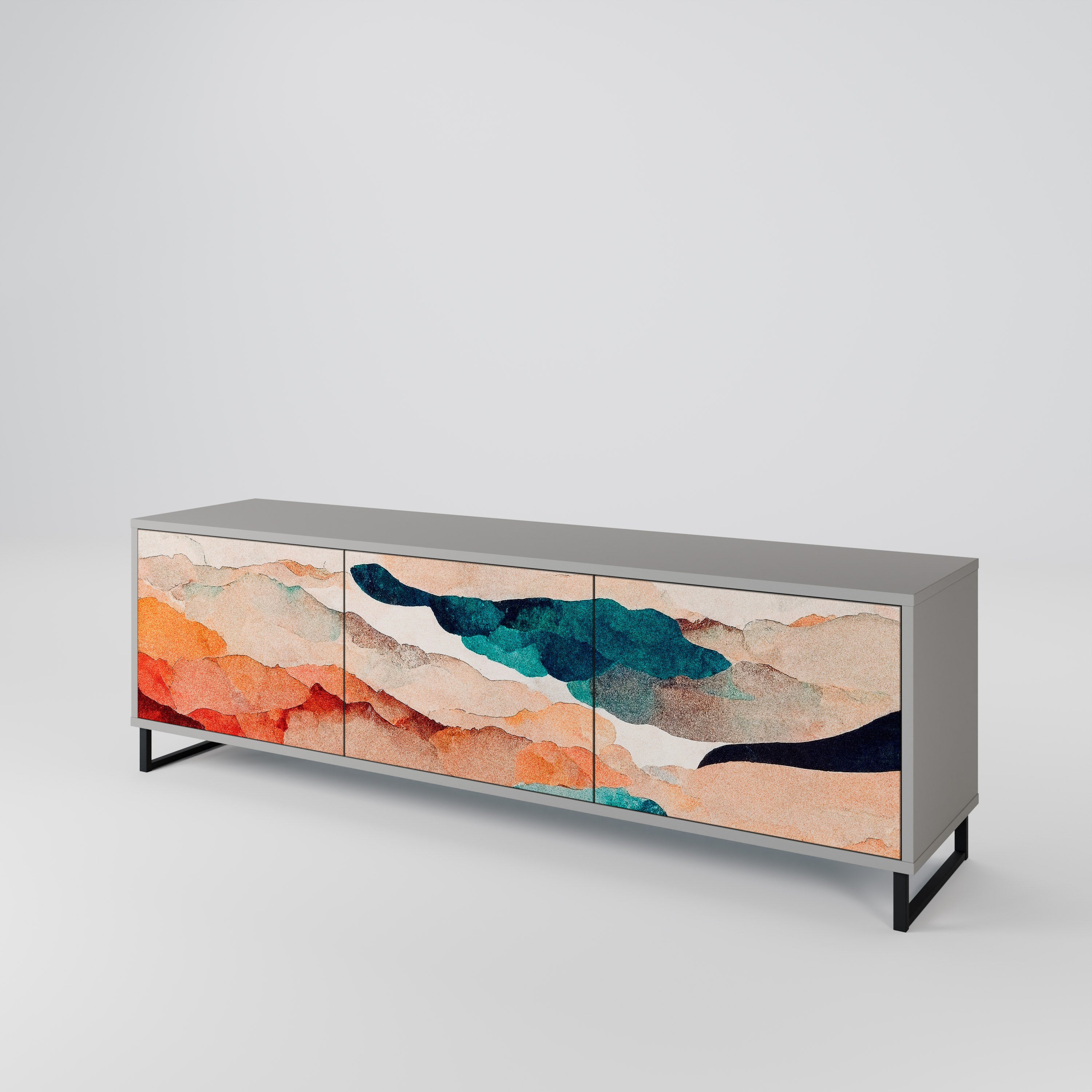 ABSTRACT LANDSCAPE 3-Door TV Cabinet