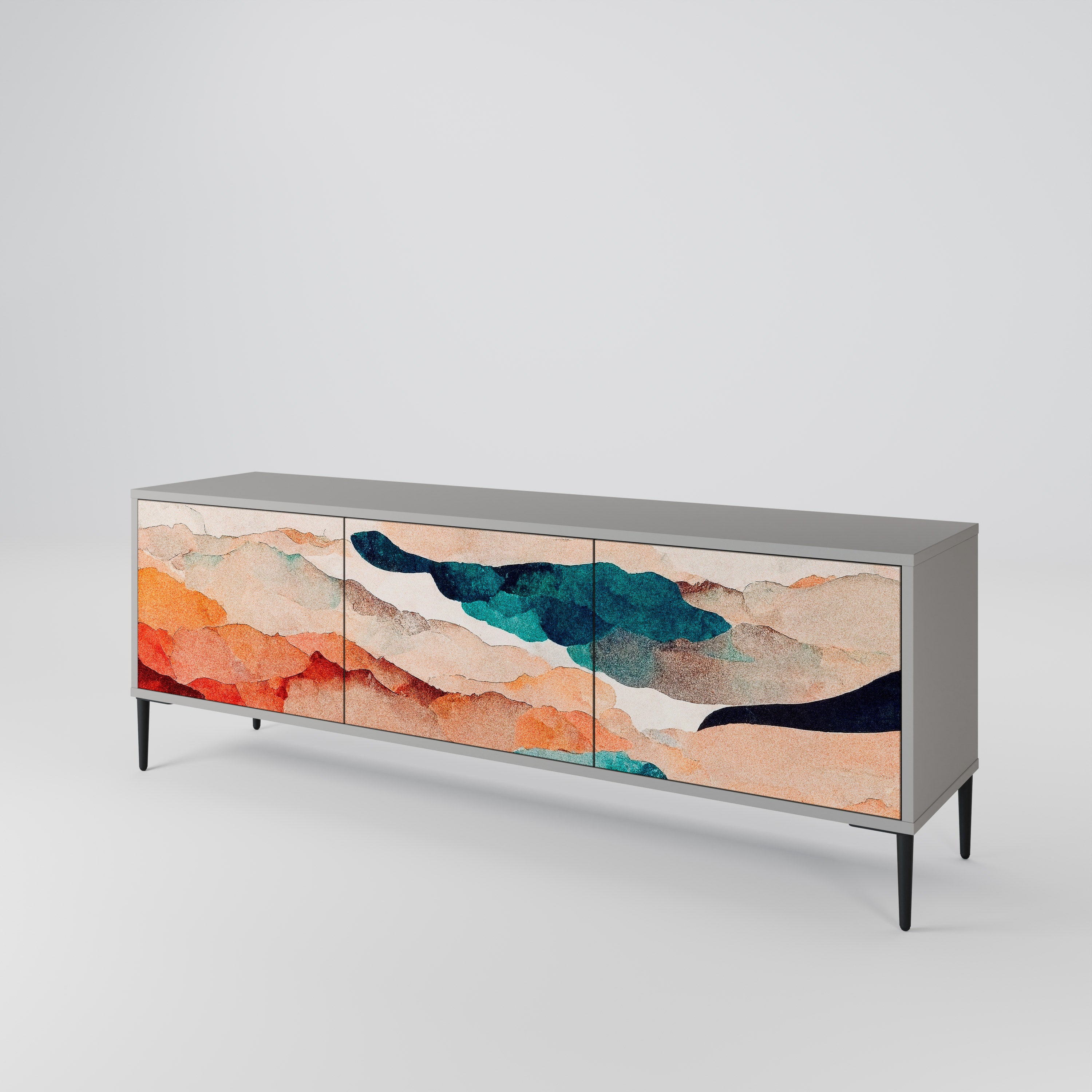 ABSTRACT LANDSCAPE 3-Door TV Cabinet