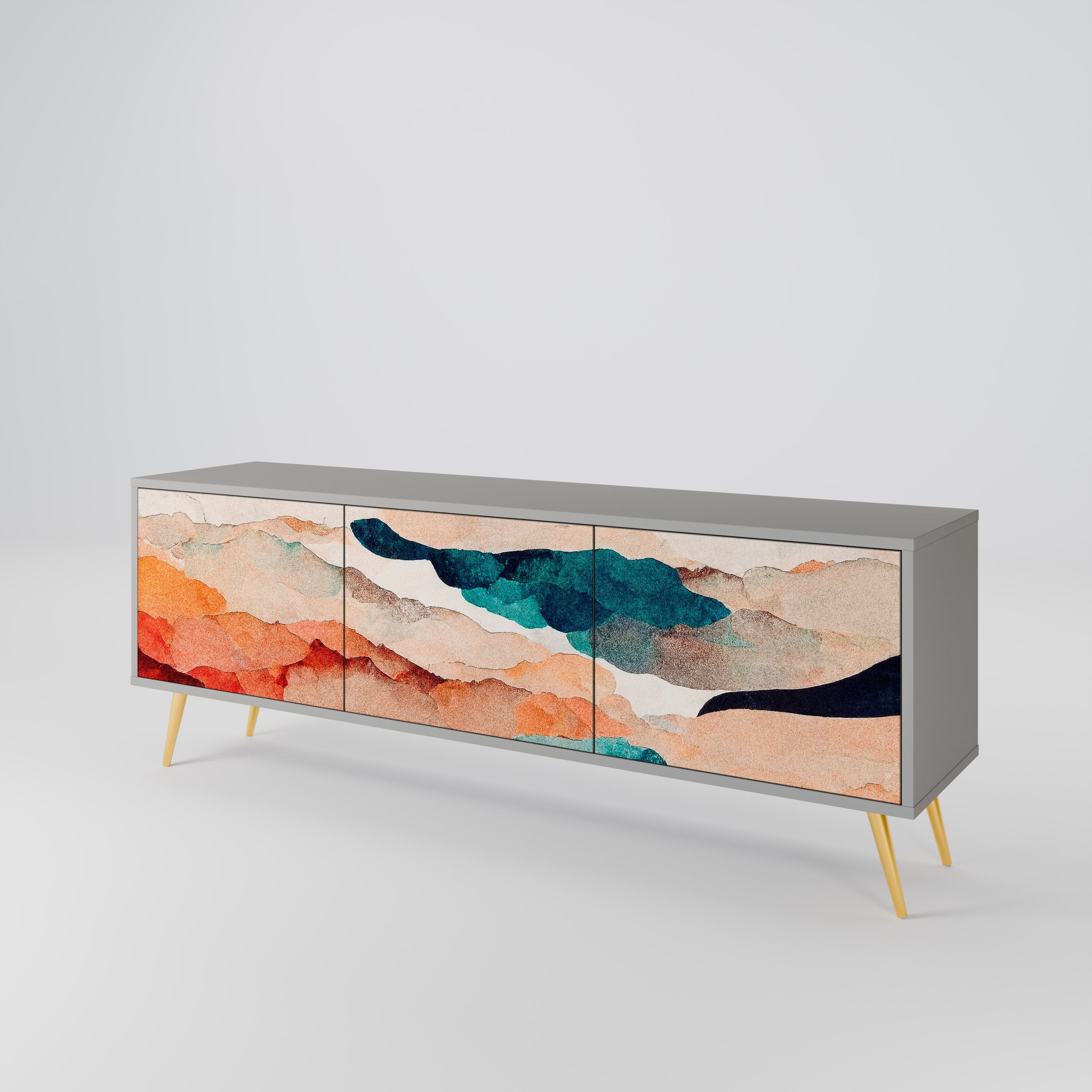 ABSTRACT LANDSCAPE 3-Door TV Cabinet