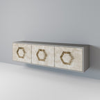 HEXAGONAL SHAPES TV-Lowboard mit 3 Türen in Grau