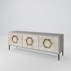 HEXAGONAL SHAPES TV-Lowboard mit 3 Türen in Grau