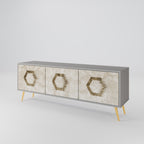 HEXAGONAL SHAPES TV-Lowboard mit 3 Türen in Grau