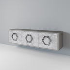 HEXAGONAL FIGURES TV-Lowboard mit 3 Türen in Grau