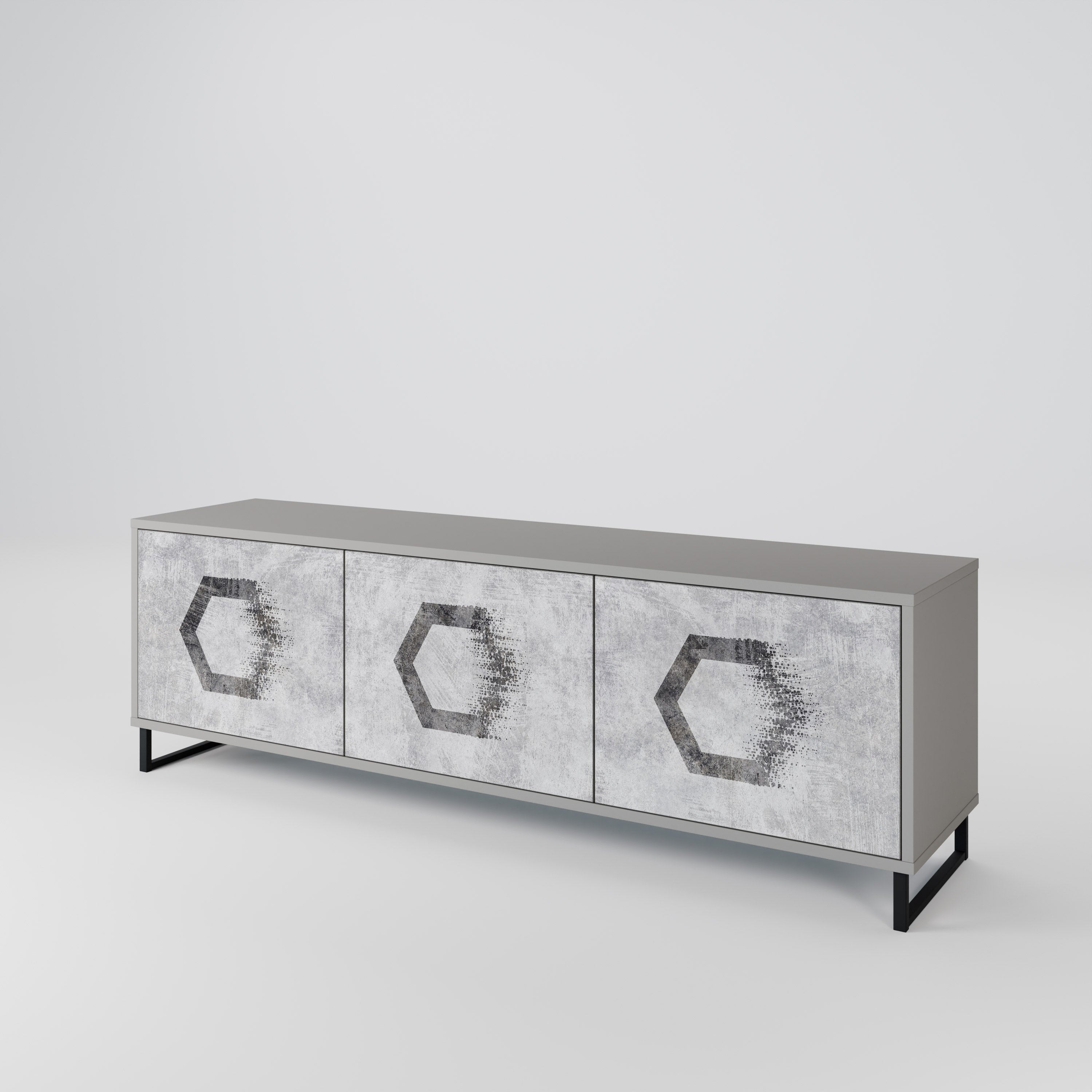 HEXAGONAL FIGURES 3-Door TV Cabinet