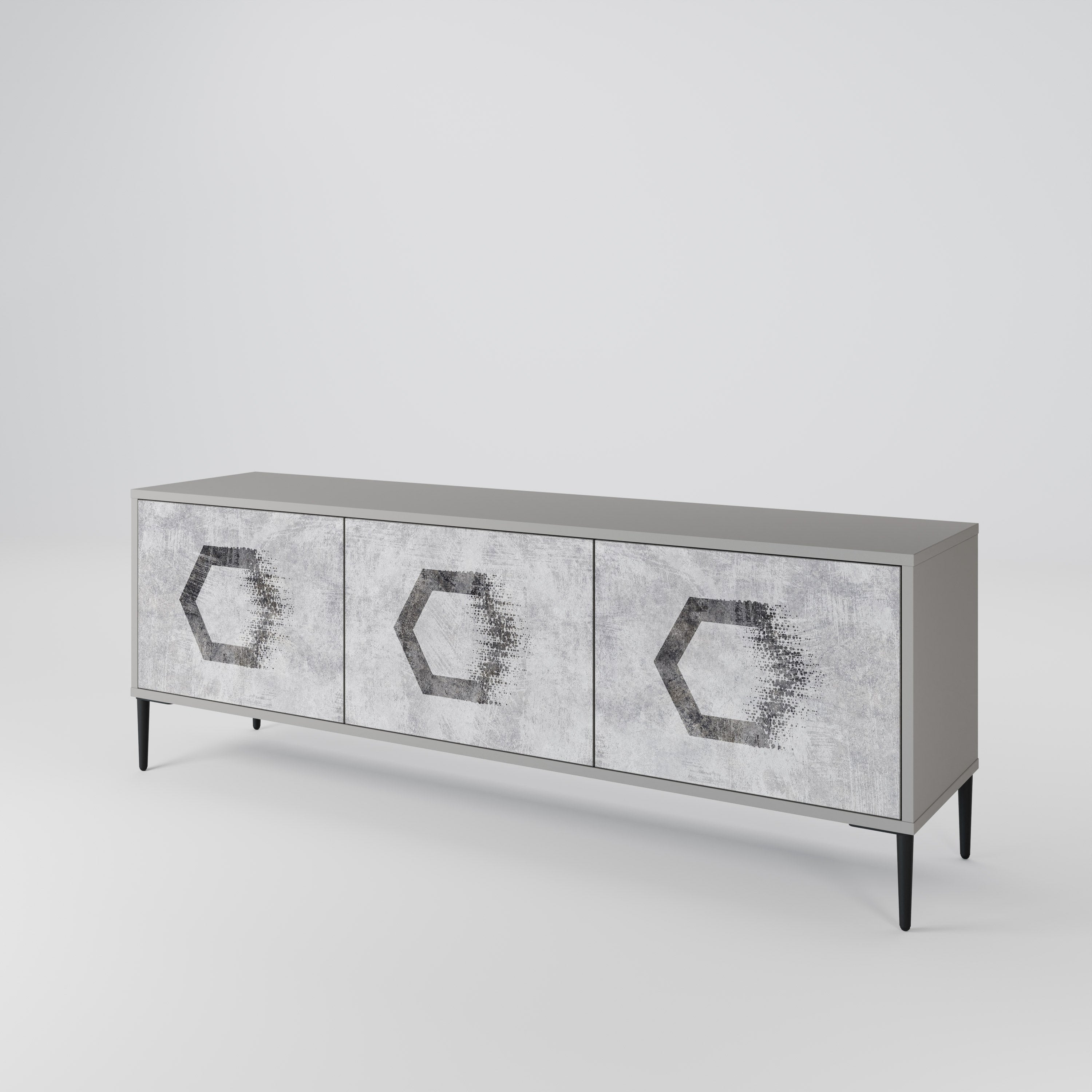 HEXAGONAL FIGURES 3-Door TV Cabinet