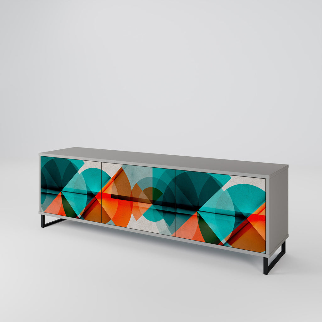 CIRCULAR RHAPSODY TV-Lowboard mit 3 Türen in Grau