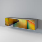 PIERCING SHARPNESS TV-Lowboard mit 3 Türen in Grau