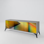 PIERCING SHARPNESS TV-Lowboard mit 3 Türen in Grau