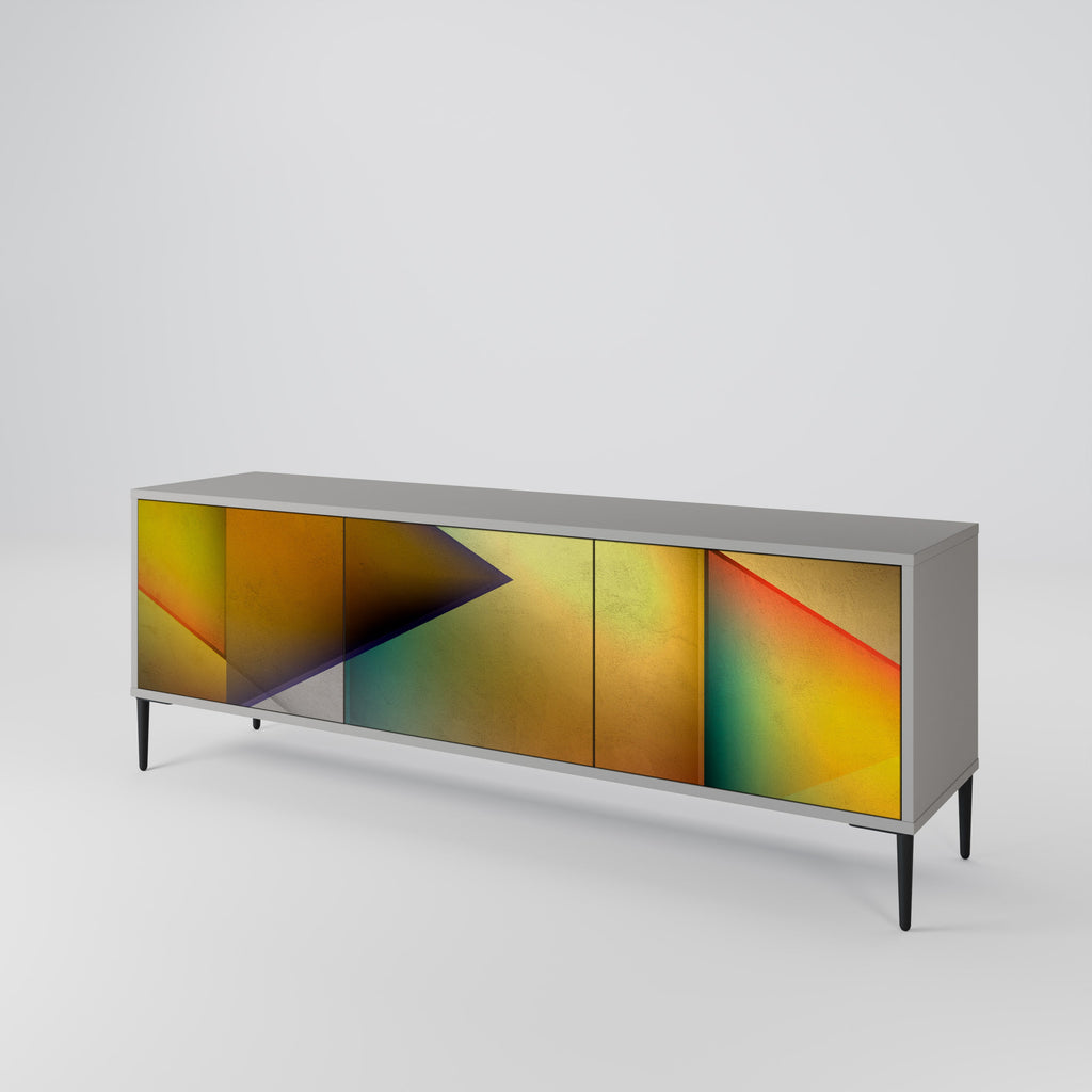 PIERCING SHARPNESS TV-Lowboard mit 3 Türen in Grau