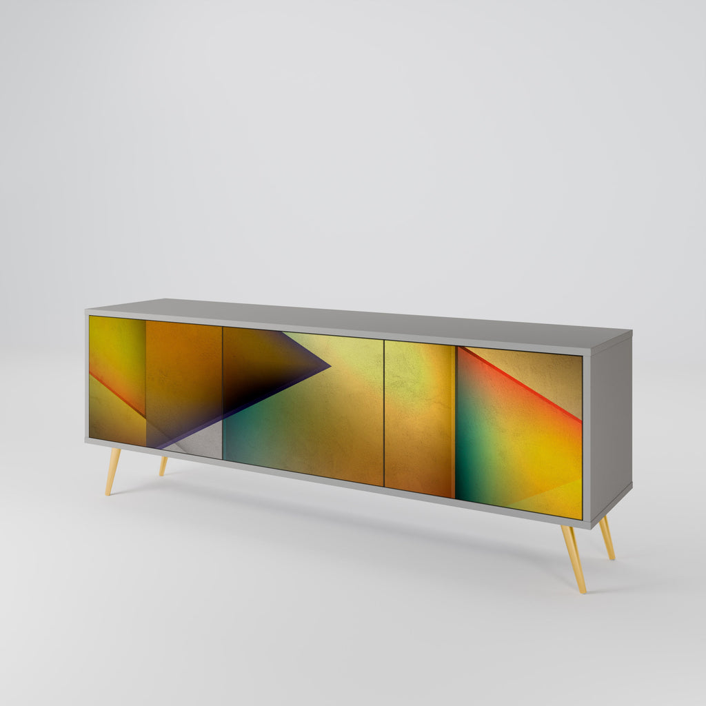 PIERCING SHARPNESS TV-Lowboard mit 3 Türen in Grau