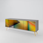 PIERCING SHARPNESS TV-Lowboard mit 3 Türen in Grau