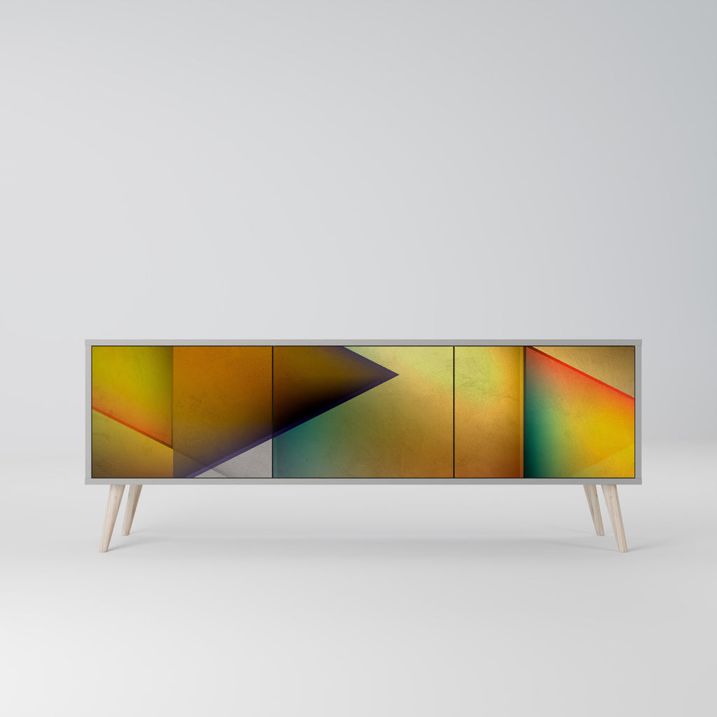 PIERCING SHARPNESS TV-Lowboard mit 3 Türen in Grau