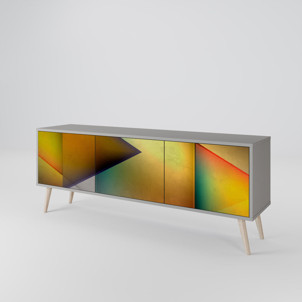 PIERCING SHARPNESS TV-Lowboard mit 3 Türen in Grau