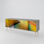 PIERCING SHARPNESS TV-Lowboard mit 3 Türen in Grau