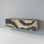 UNIFIED FRAGMENTS 3-Door TV Stand in Grey Finish