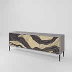 UNIFIED FRAGMENTS 3-Door TV Stand in Grey Finish