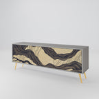 UNIFIED FRAGMENTS 3-Door TV Stand in Grey Finish