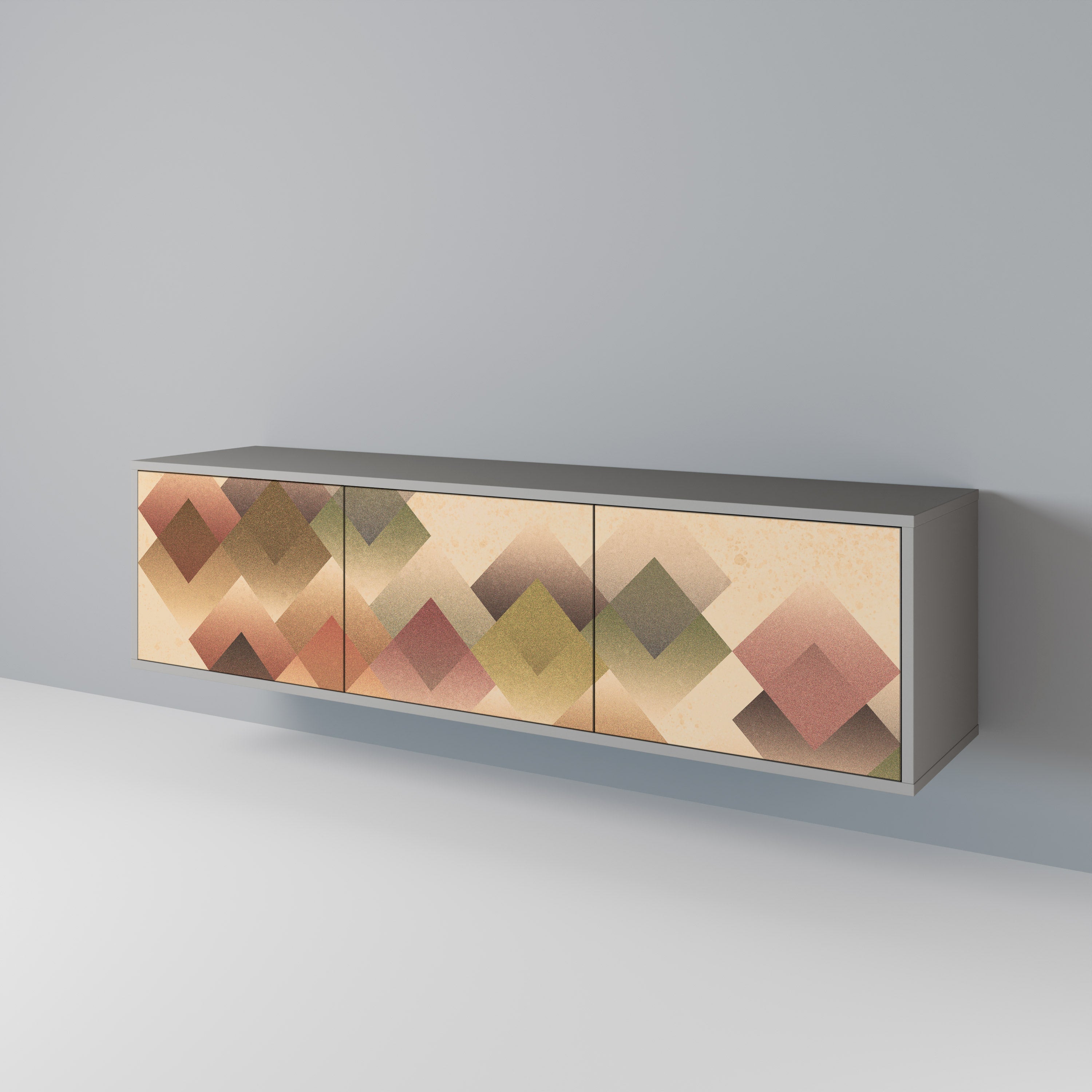 GEOMETRIC FUSION TV-Lowboard mit 3 Türen in Grau