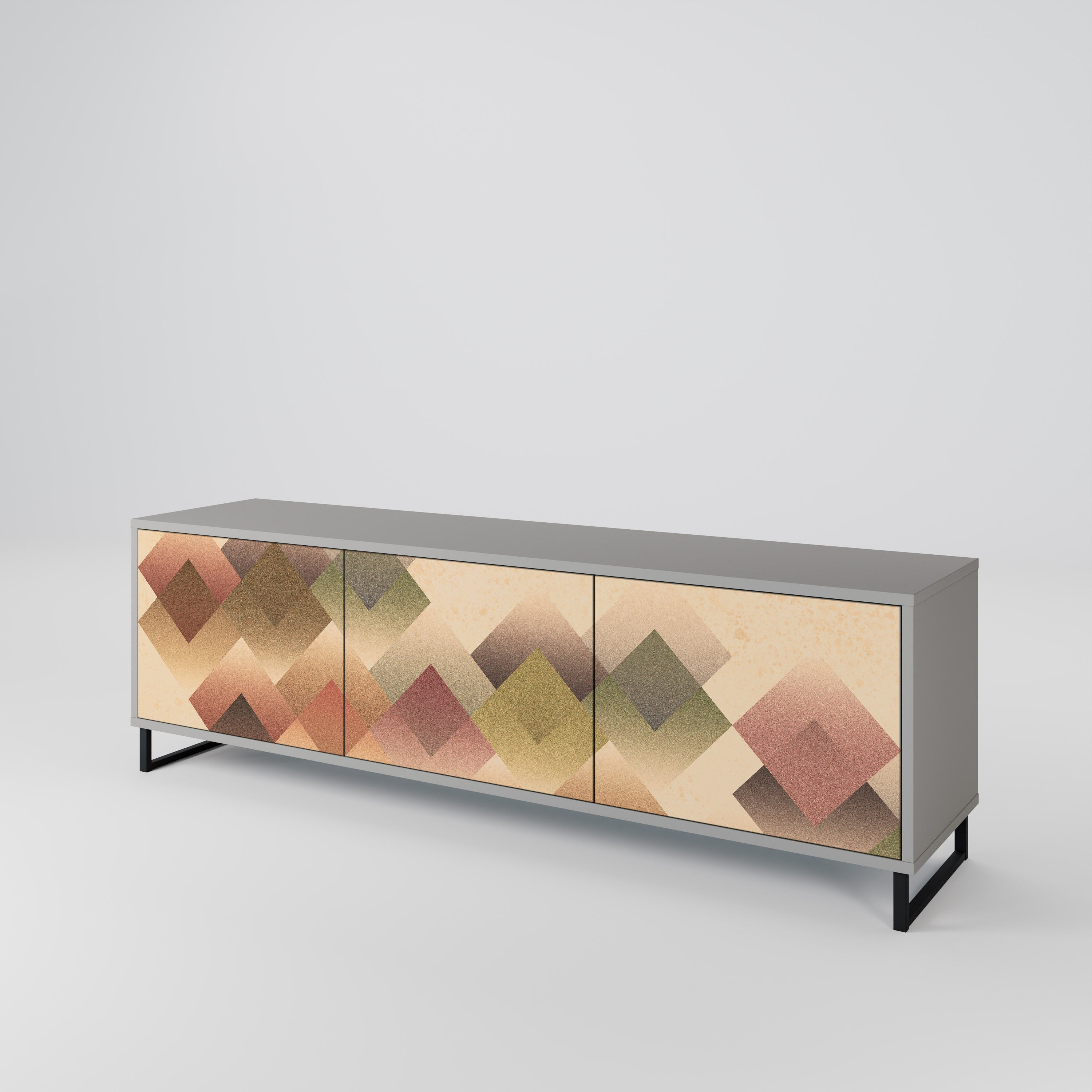 GEOMETRIC FUSION TV-Lowboard mit 3 Türen in Grau