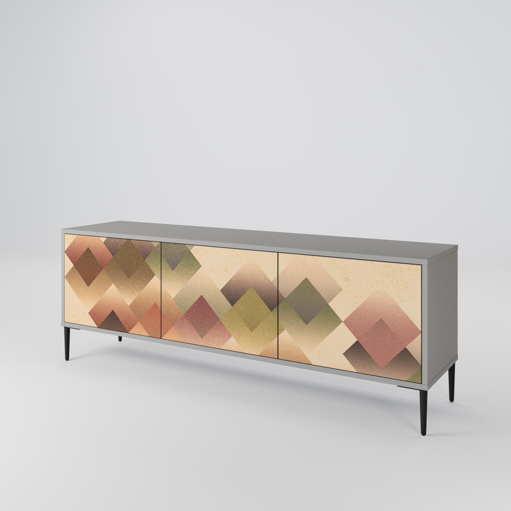 GEOMETRIC FUSION TV-Lowboard mit 3 Türen in Grau