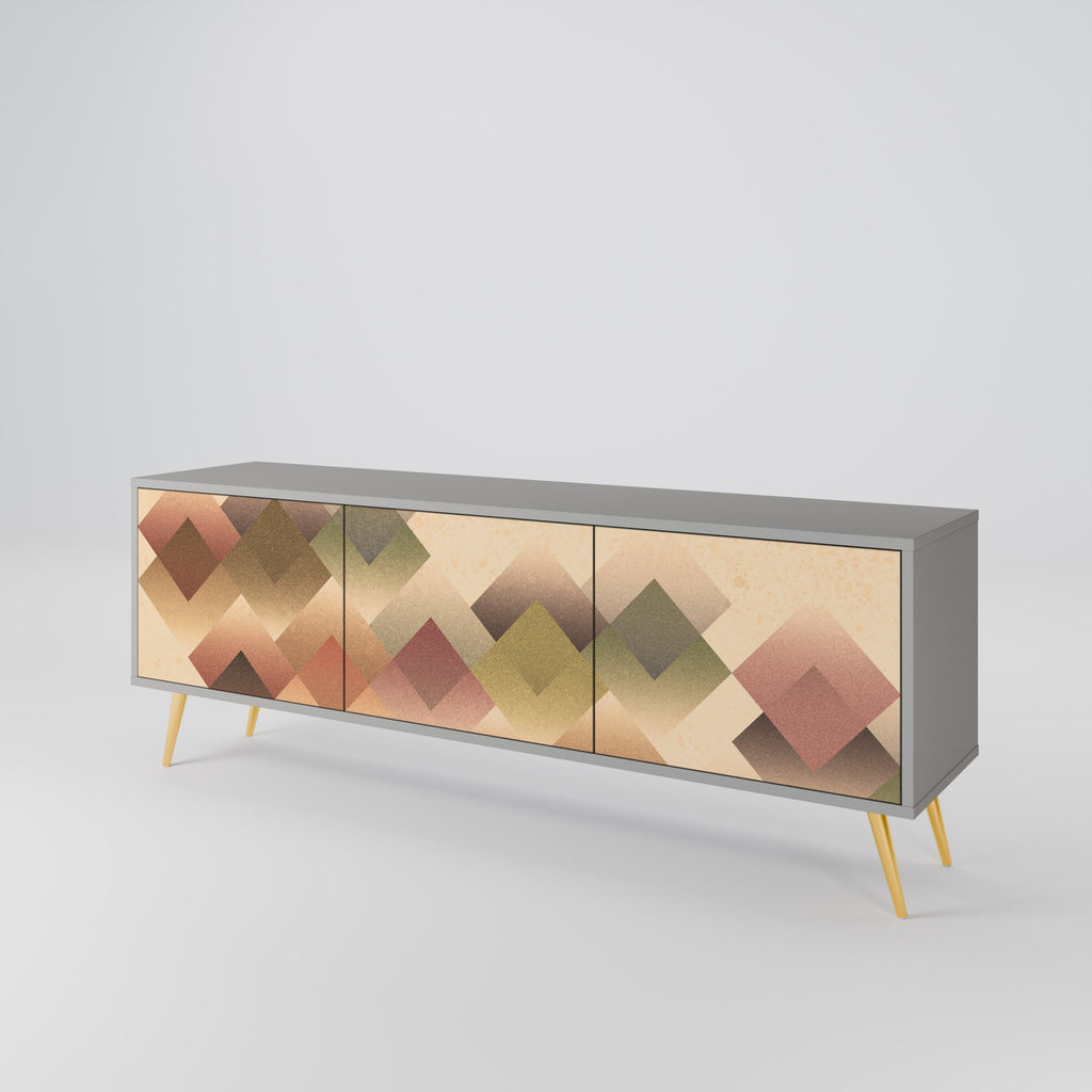 GEOMETRIC FUSION TV-Lowboard mit 3 Türen in Grau