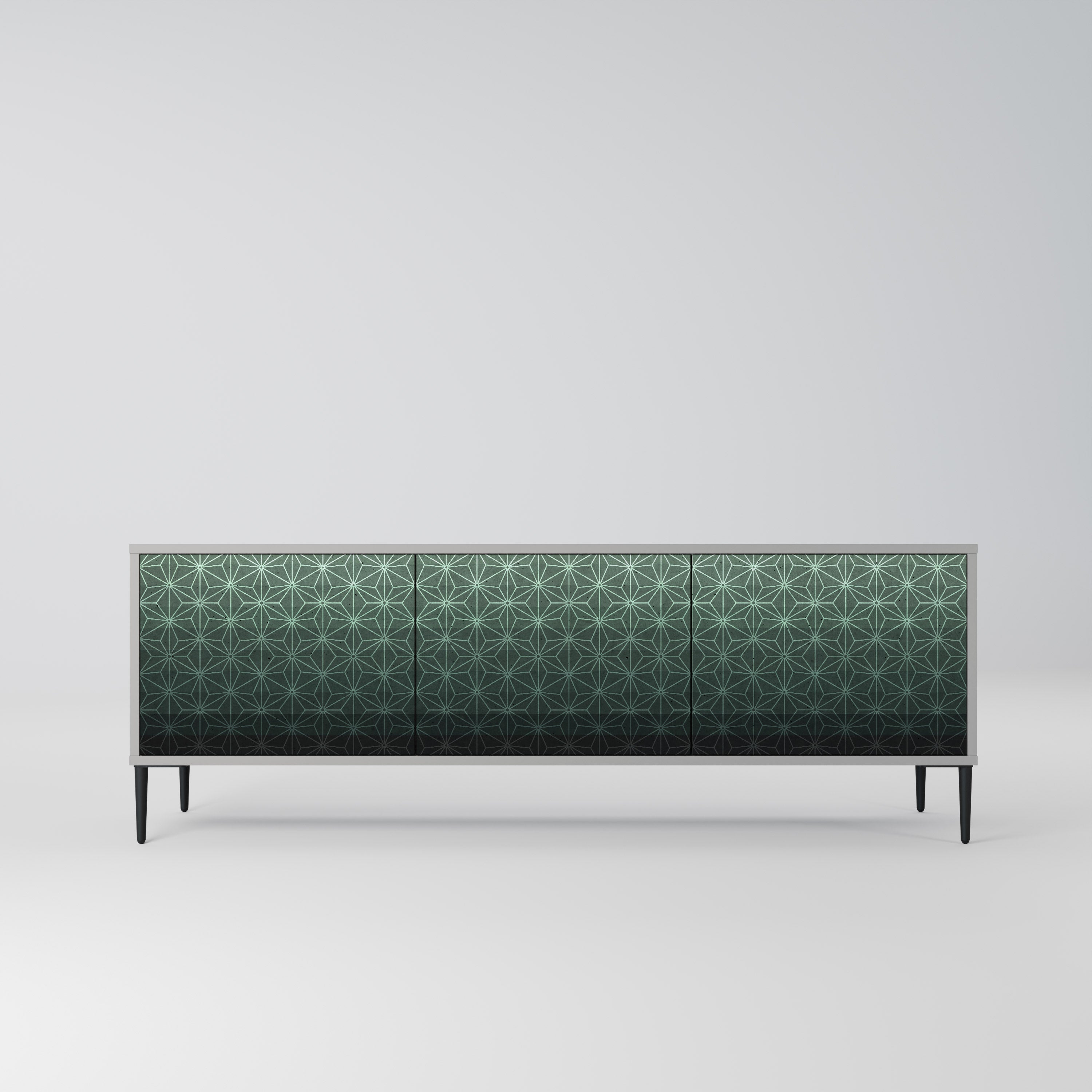 ORNAMENTAL GLIMMER 3-Door TV Stand in Grey Finish