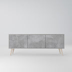 CONCRETE ZIG ZAG TV-Lowboard mit 3 Türen in Grau