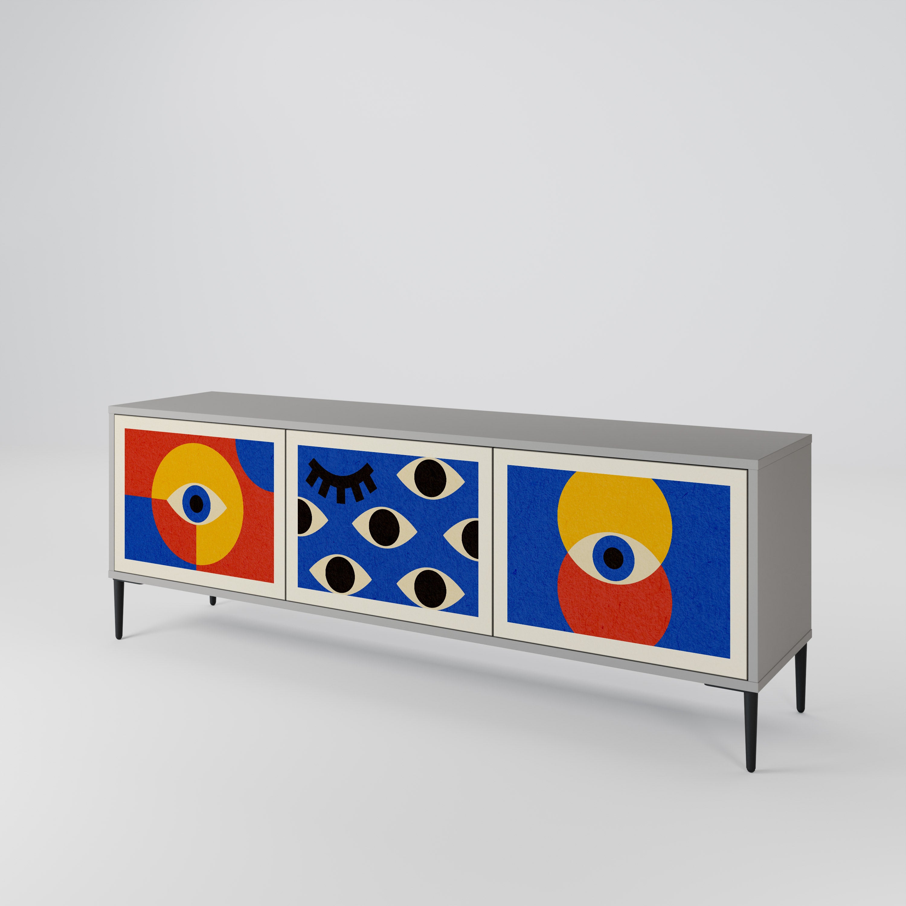 GEOMETRIC EYES 3-Door TV Cabinet