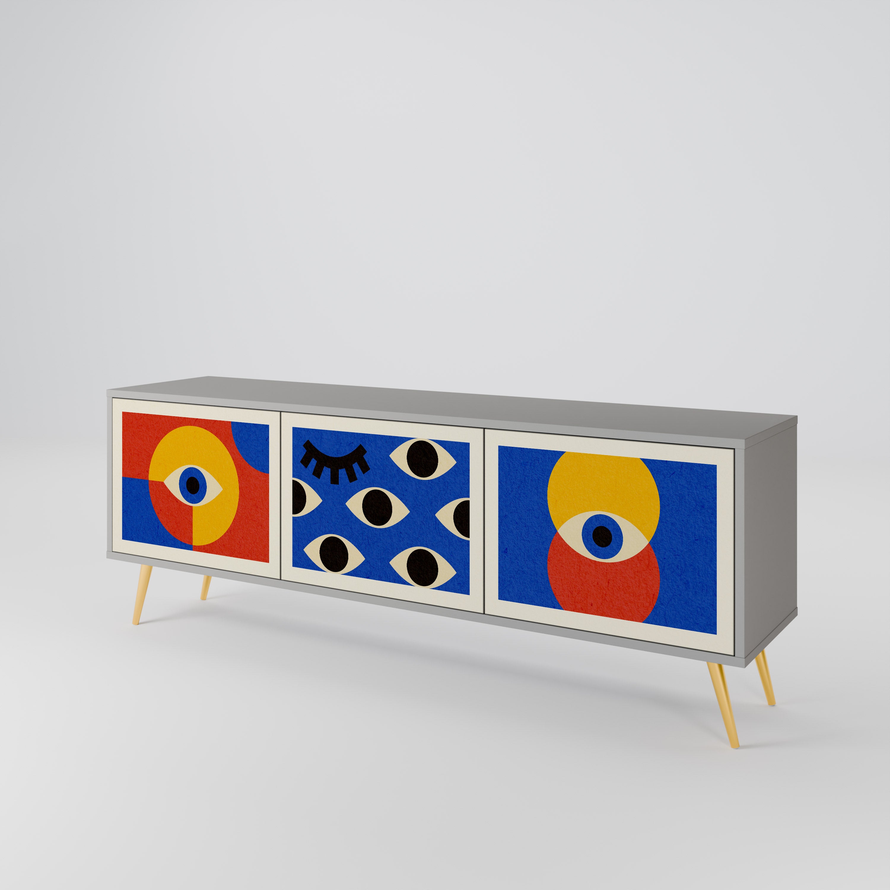 GEOMETRIC EYES 3-Door TV Cabinet