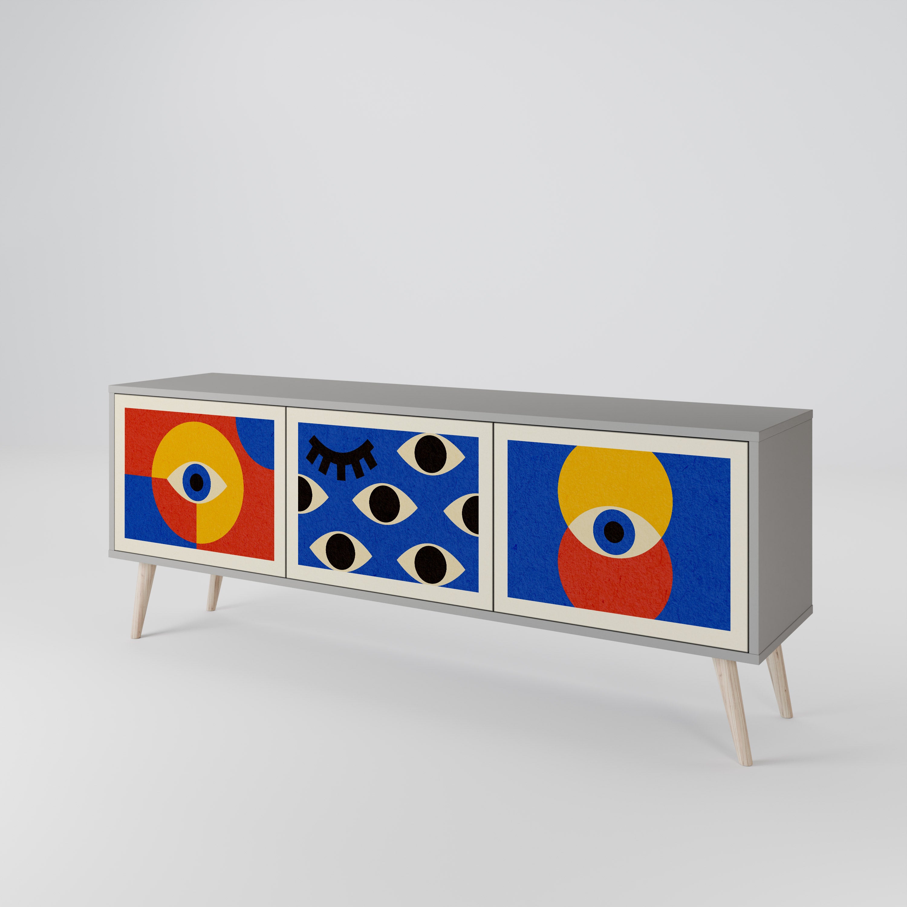 GEOMETRIC EYES 3-Door TV Cabinet