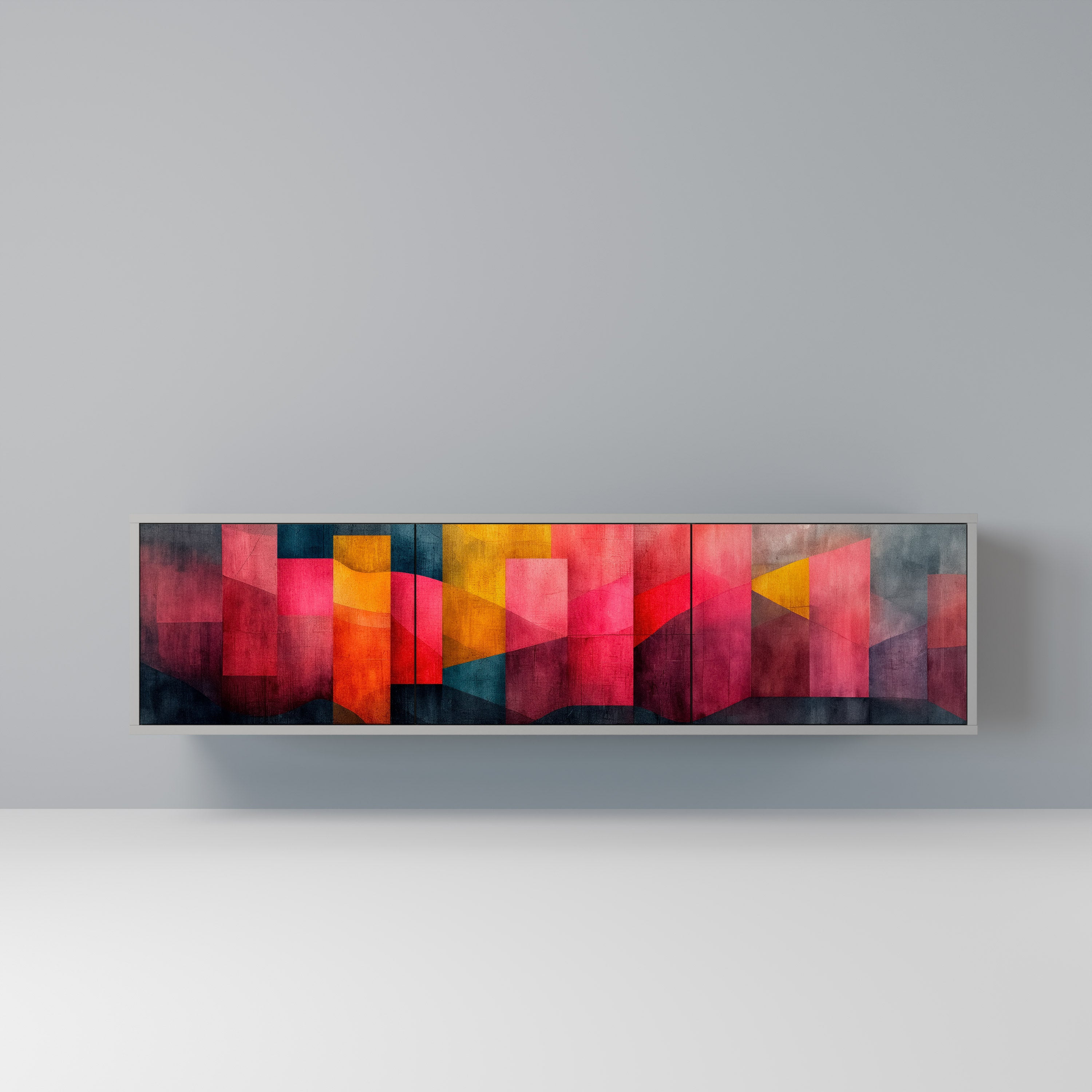 COLORFUL SOUNDS 3-Door TV Stand in Grey Finish