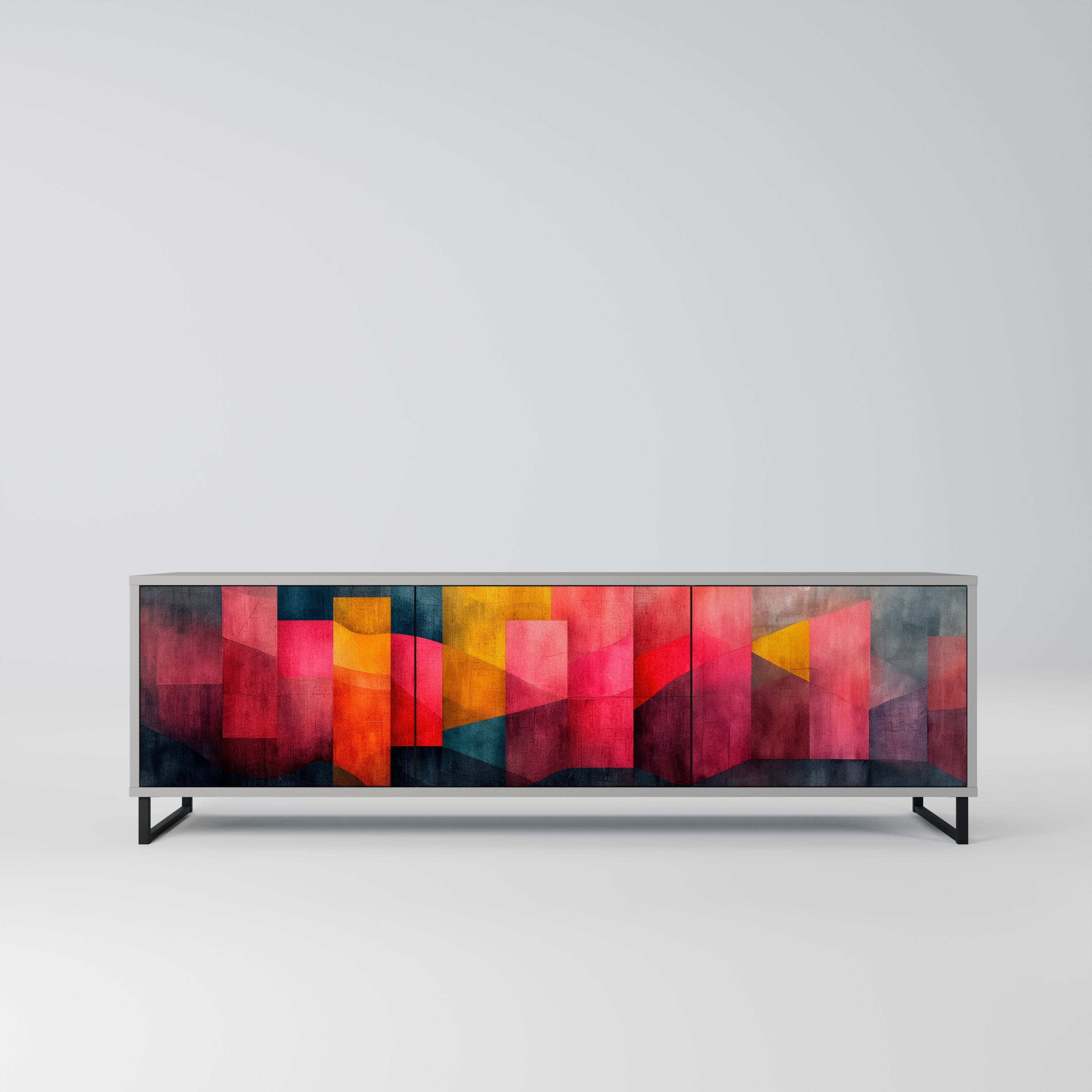 COLORFUL SOUNDS 3-Door TV Stand in Grey Finish