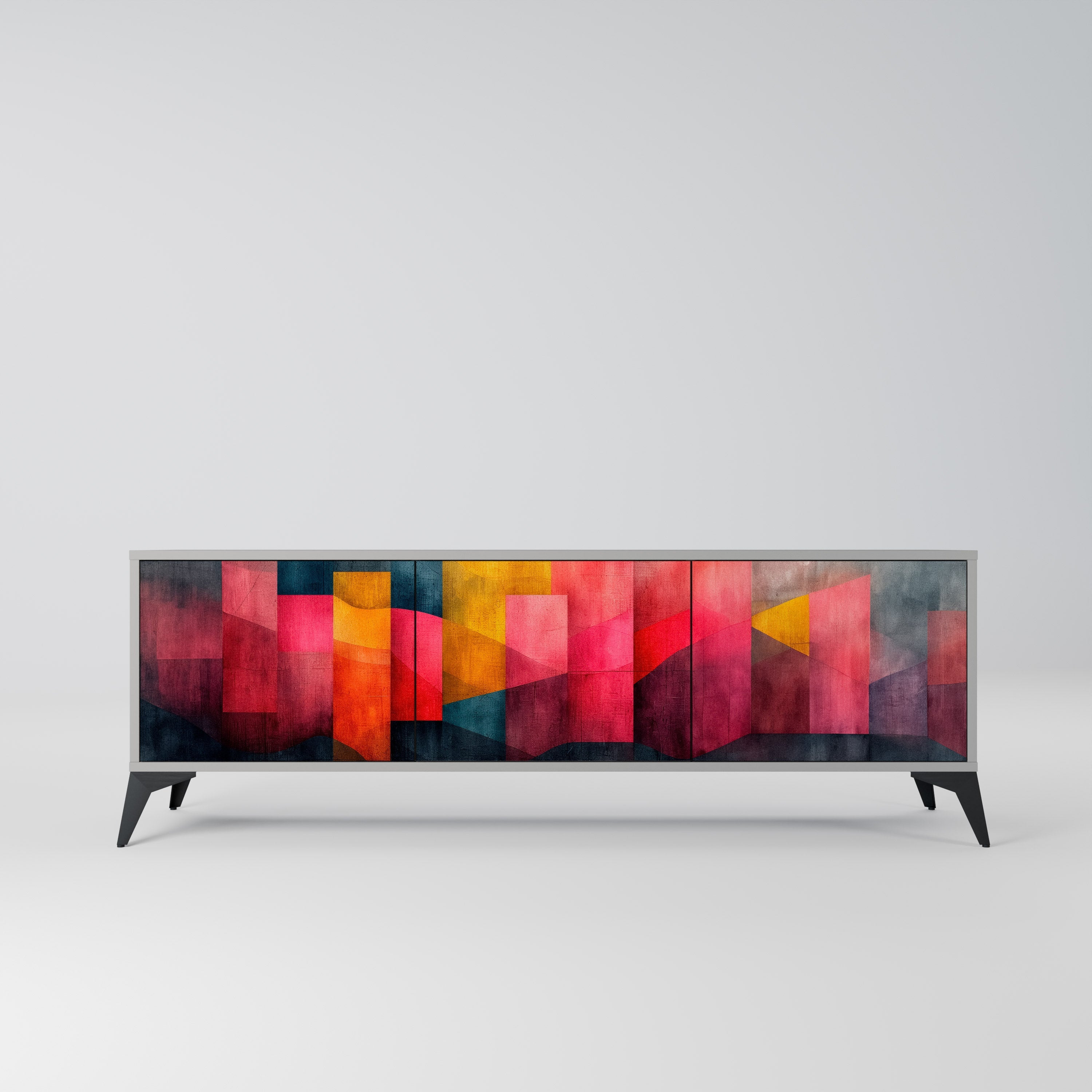 COLORFUL SOUNDS 3-Door TV Stand in Grey Finish