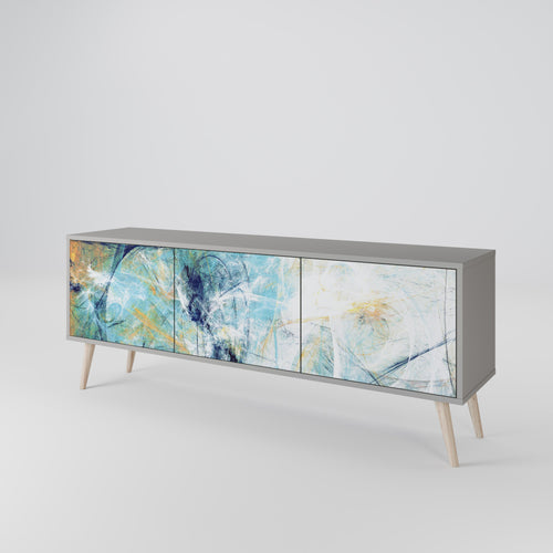 ABSTRACT THOUGHTS TV-Lowboard mit 3 Türen in Grau