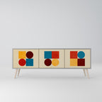 GEOMETRIC PUZZLE TV-Lowboard mit 3 Türen in Grau