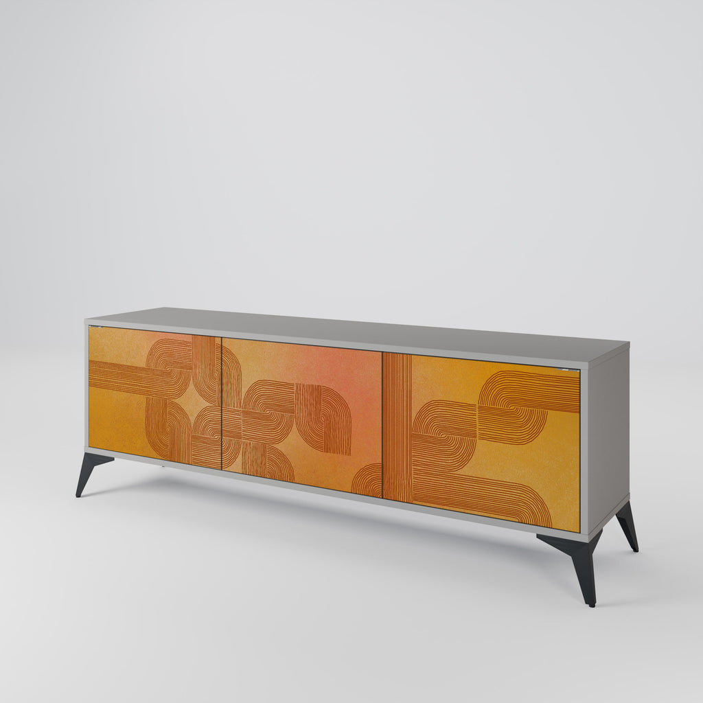 STRENGTHENING RELATION TV-Lowboard mit 3 Türen in Grau