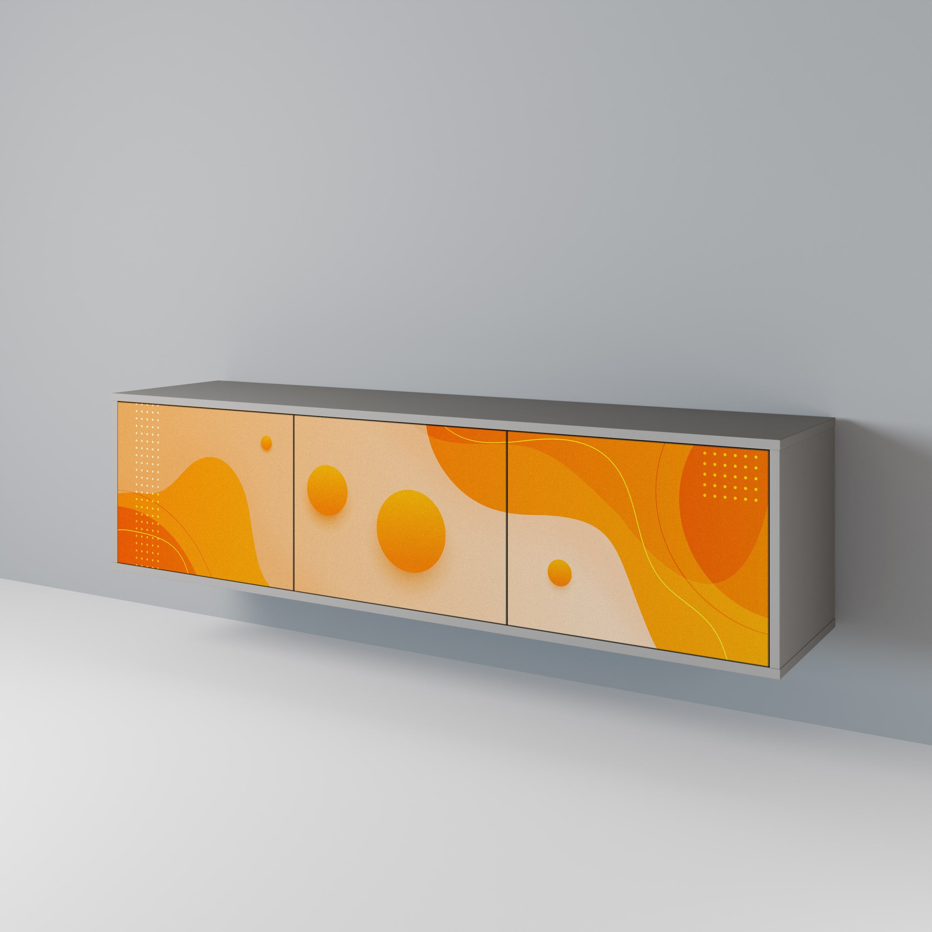 ORANGE ARRANGEMENT TV-Lowboard mit 3 Türen in Grau