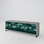 POLYGONAL FLOATING TV-Lowboard mit 3 Türen in Grau