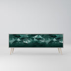 POLYGONAL FLOATING TV-Lowboard mit 3 Türen in Grau