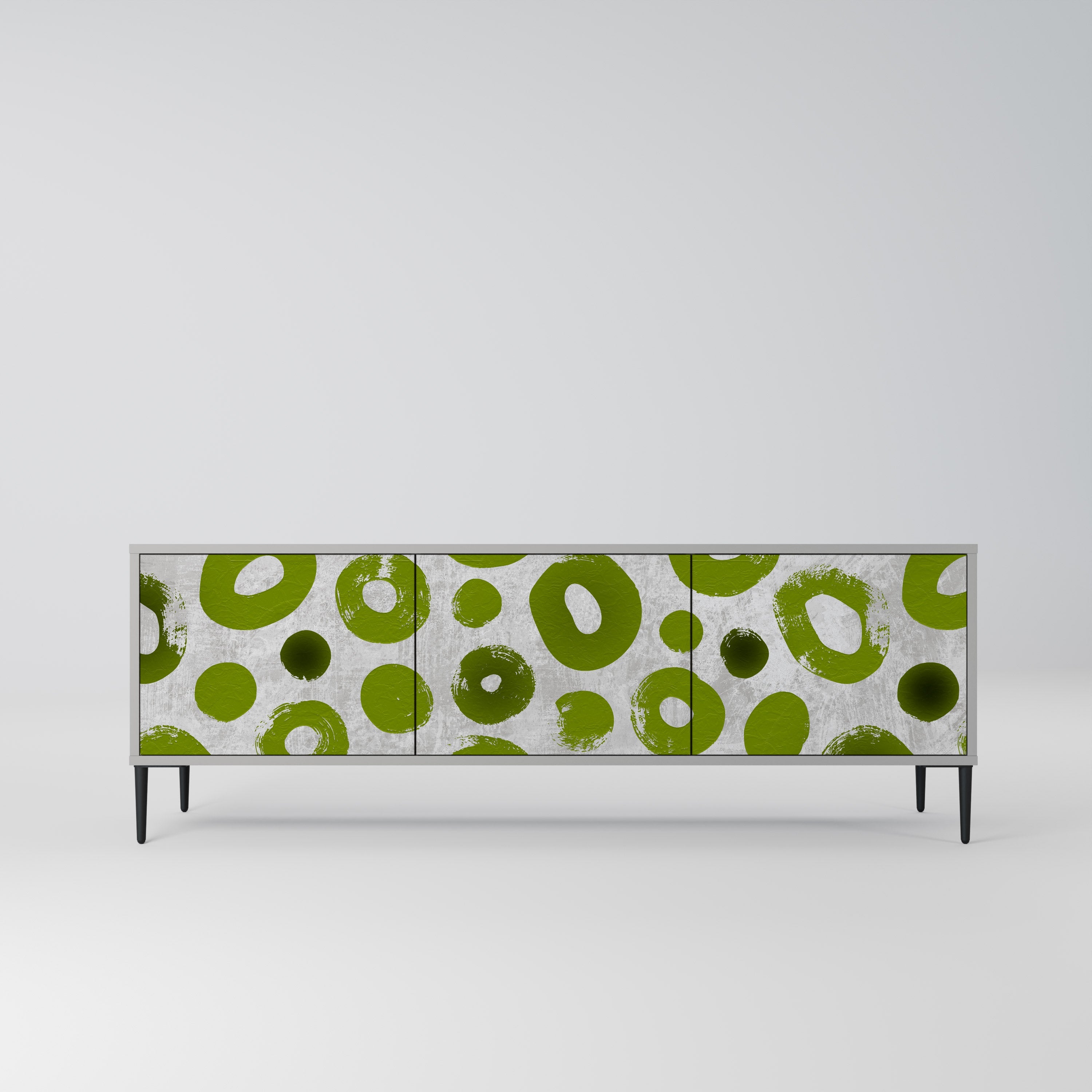 GREEN RHAPSODY 3-Door TV Stand in Grey Finish