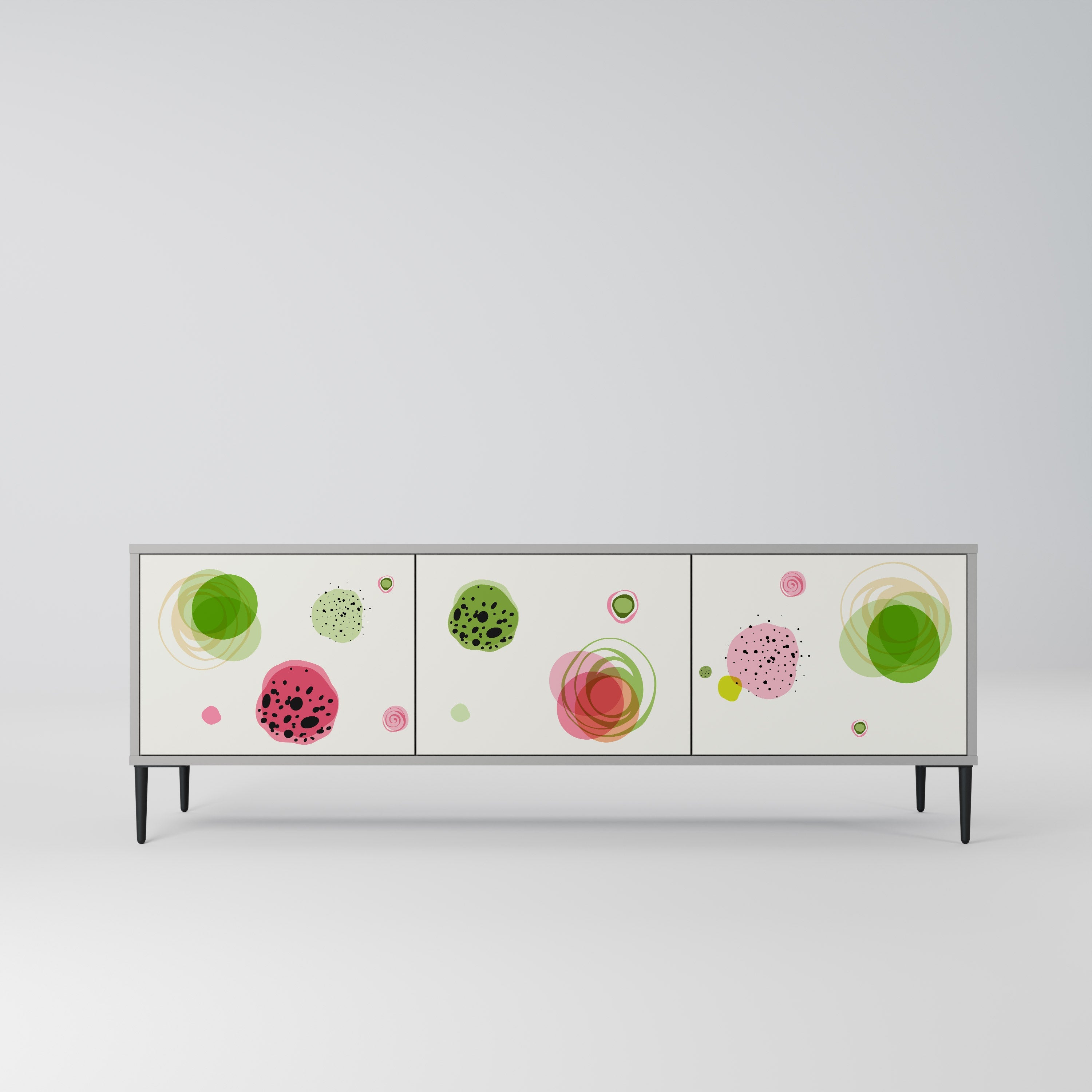 COLORFUL COSMOS 3-Door TV Stand in Grey Finish