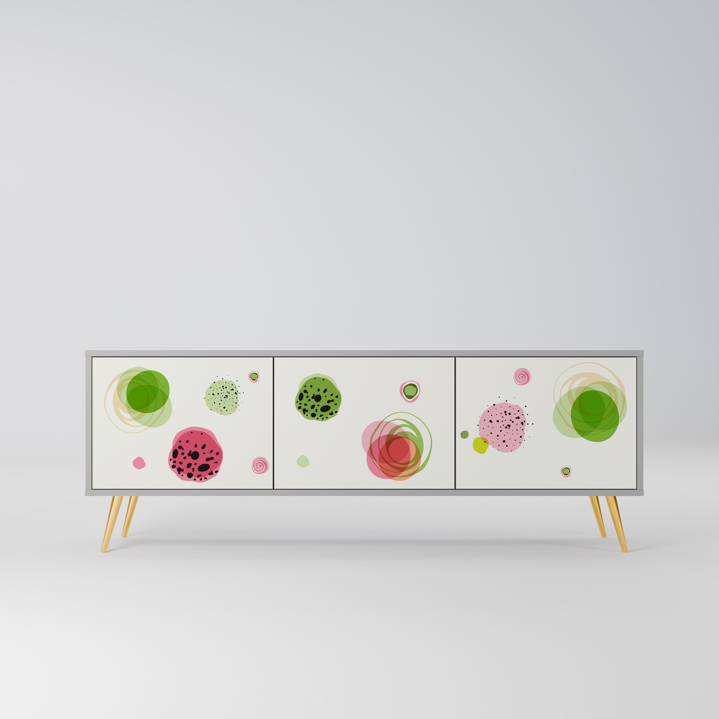 COLORFUL COSMOS 3-Door TV Stand in Grey Finish