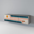 TWO HALVES TV-Lowboard mit 3 Türen in Grau