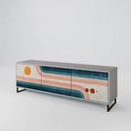 TWO HALVES TV-Lowboard mit 3 Türen in Grau